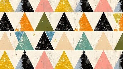 Fototapeta premium Retro Triangle Pattern - Mid Century Design