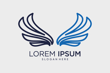 Wings logo vector design inspiration with creative idea