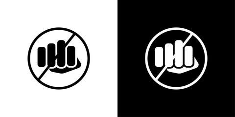 Obraz premium Stop violence icon Isolated flat vector in outline