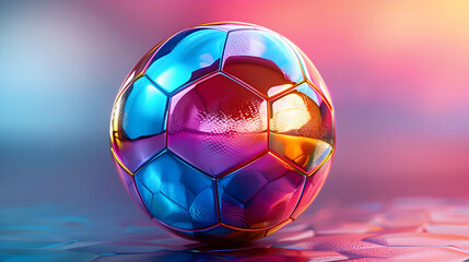 Fototapeta premium Shiny Soccer Ball - 3D Illustration