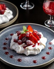 pavlova aux fruits rouges