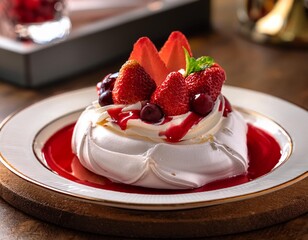 pavlova aux fruits rouges