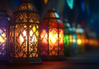 Ramadan Lanterns Glow in Dark Night