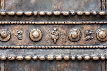 Ornate metal door design with intricate details
