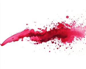 Fototapeta premium Red paint splash white background.