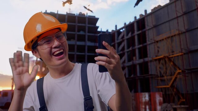 Man Worker At Construction Site (129).Mov