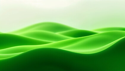 Fototapeta premium Flowing green waves with a simple abstract design. similar to a green grass hill