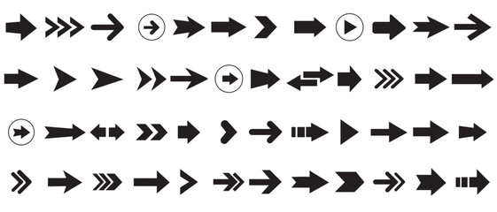  Arrow icon vector mega bundle set. Set of black vector arrows. Set of vector arrows. Vector Pointers Collection. Simple arrow big set. Vector illustration.