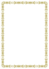 Vintage style frame in A4 format. Elegant golden ornament. Version 7. Vector illustration