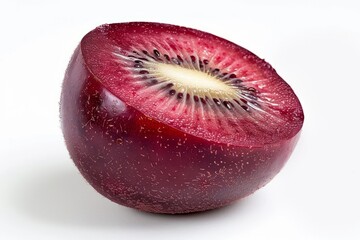 A fresh red kiwi isolated on white