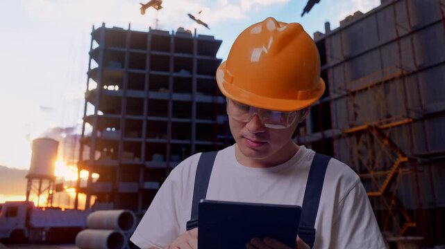 Man Worker At Construction Site (142).Mov