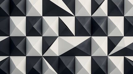 Obraz premium Abstract Black and White Triangle Pattern Seamless