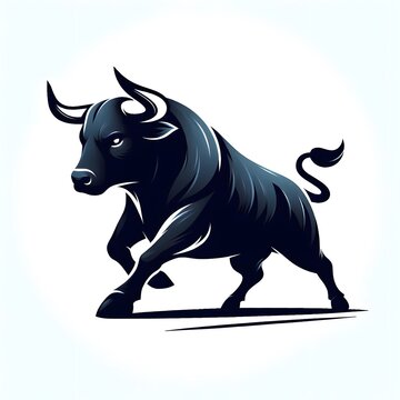 recommend clip art: Aggressive Black Bull Illustration