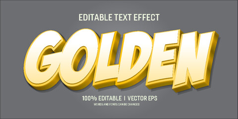 Editable 3D golden text effect template gradient color