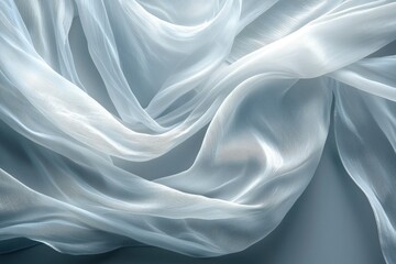 Obraz premium White Sheer Fabric Draped in Soft Waves