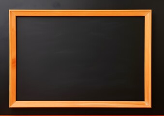Blank Wooden Blackboard with Orange Wall