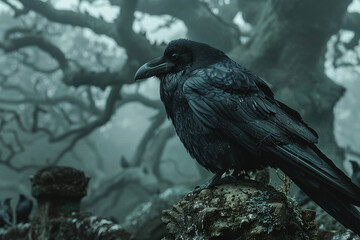 Evil hell demon theme dark horror zombie apocalypse smoke generative AI