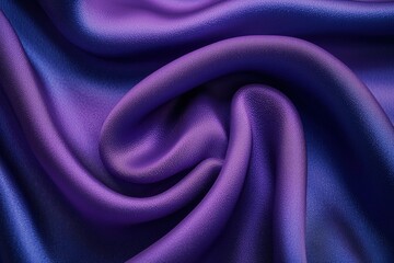 Obraz premium Close-up of Deep Purple Satin Fabric Draped in Soft Waves