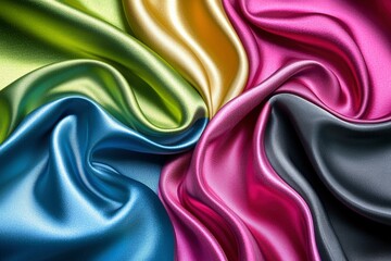 Obraz premium Abstract Draped Fabric in Vibrant Colors