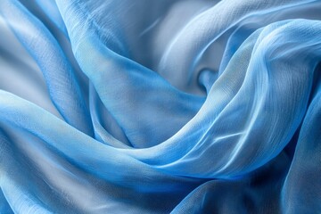 Obraz premium Abstract Close-Up of Draped Blue Tulle Fabric