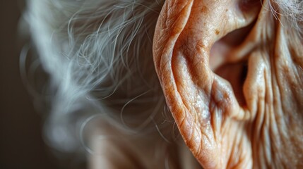 Obraz premium Close-up of an Elderly Person's Ear