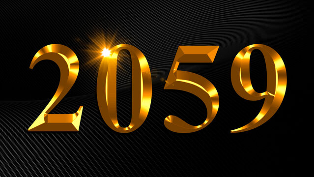 Number 2059 in gold text on black background