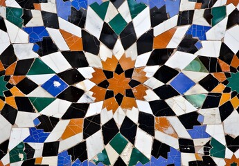 Intricate Islamic Geometric Mosaic Pattern