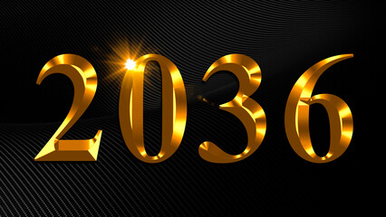 Number 2036 in gold text on black background