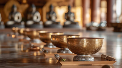 The calm, serene atmosphere symbolizes cultural faith, inner peace, and the sharing of spiritual wisdom