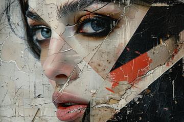 Summer composition modern stylish retro collage made with Generative AI technology