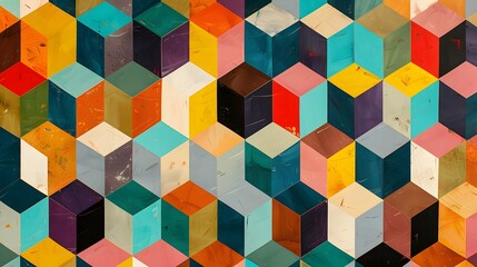 Obraz premium Abstract Geometric Cube Pattern Artwork