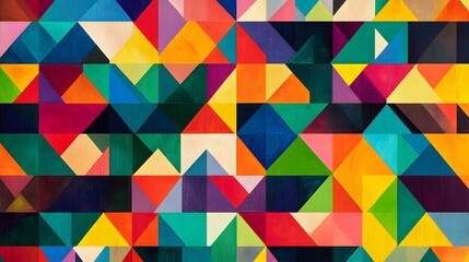 Abstract Geometric Pattern Colorful Triangles
