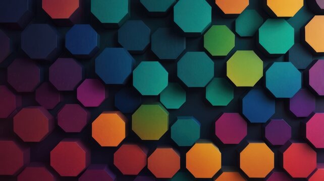Abstract Colorful Octagons