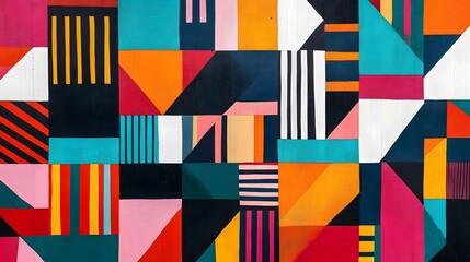 Obraz premium Abstract Geometric Pattern With Vibrant Colors