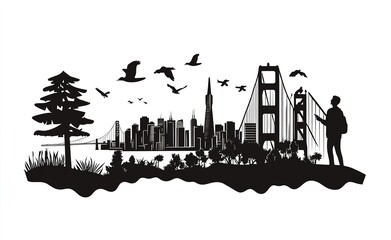 San Francisco, black ink on a white background