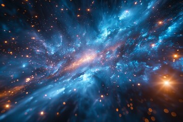 Fototapeta premium Vibrant blue abstract background with radiating rays symbolizing speed and motion