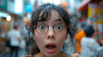 portrait of a woman in glasses