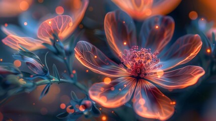 Fototapeta premium close up of glowing flowers