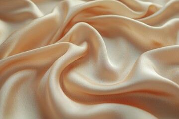 Obraz premium Abstract Background of Soft, Draped Cream Satin Fabric