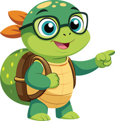 Cute Turtle With Round Glasses Emoji Stock Illustrations