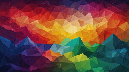 Abstract Mountain Range in Polygonal Style