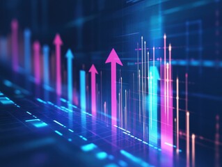 Colorful arrows symbolizing growth and success, AI generated