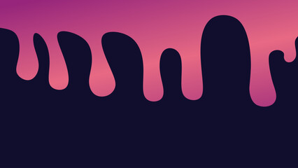 A dark, dripping silhouette against a vibrant gradient background, resembling melted wax or paint.