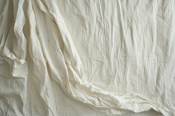 Obraz premium A Wrinkled White Fabric Draped Over a Surface