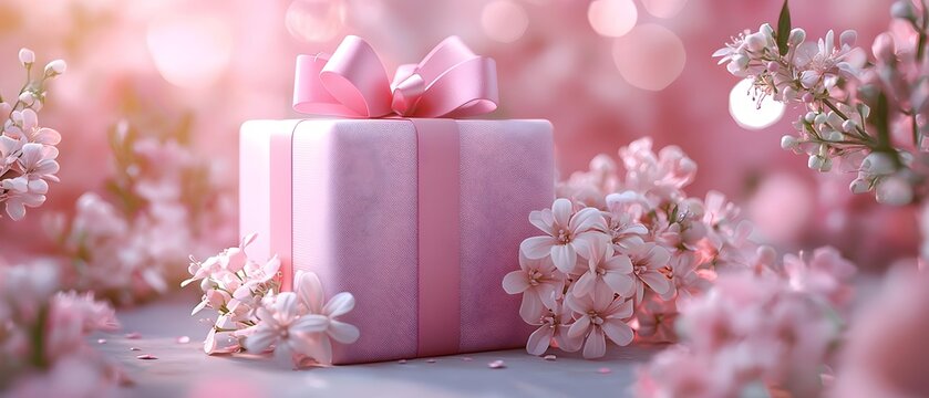 Elegant and personalized gift wrap design with a custom message and name featuring a beautiful floral arrangement in a 3D This customized present packaging is perfect for birthdays anniversaries