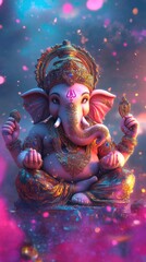 Obraz premium Lord Ganesha celebration festival, beautiful background