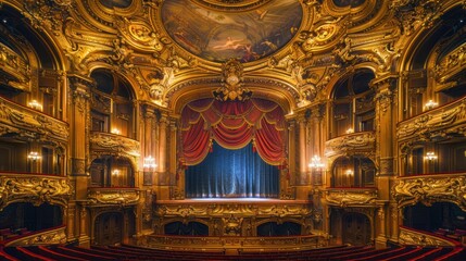 Obraz premium Ornate Interior of a Grand Opera House