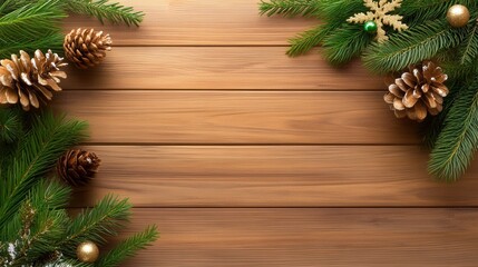 Fototapeta premium Prompts for Christmas Background Wood with Farmhouse Style