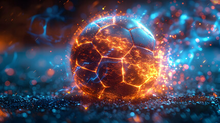 Fiery Soccer Ball 3D Illustration