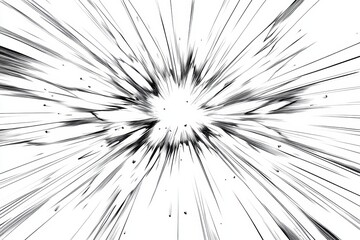 Explosive black ink burst on white background